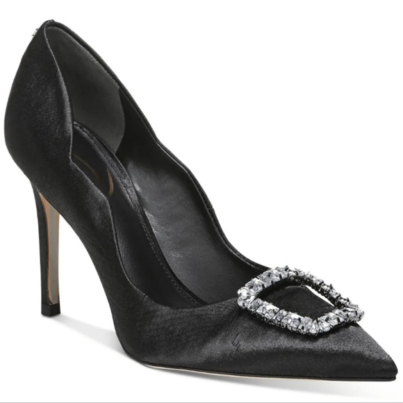 Sam Edelman Shoes - Sam Edelman Harriett Pointed-toe Stiletto Heel Black Linen 8